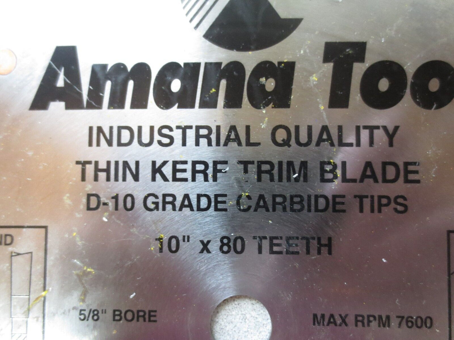 AMANA 610800-TS THIN KERF TRIM BLADE 10" 80T ATB GRIND 10" HOOK D-10 CARBIDE TIP