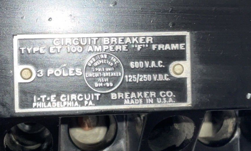 ITE ET-4032 CIRCUIT BREAKER 20A 600VAC 120/250VDC 3POLE F FRAME