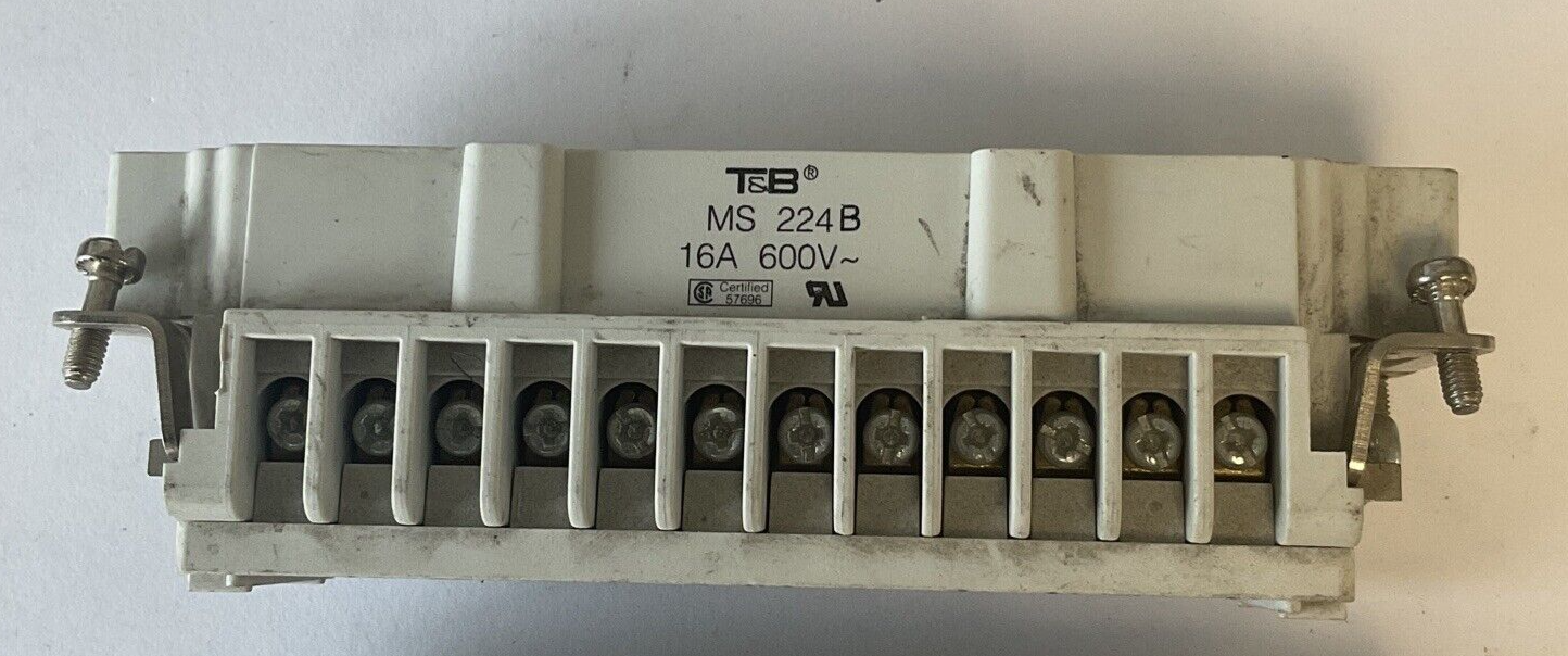 T&B MS224B 24PIN MALE TERMINAL PLUG 16A 600VAC ***LOTOF2***