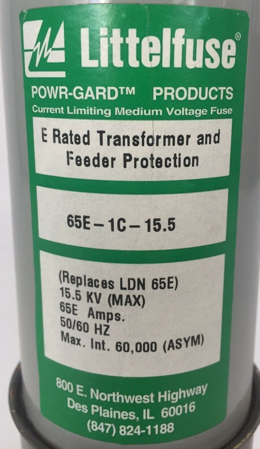 LITTELFUSE 65E-1C-15.5 E RATED TRANSFORMER AND FEEDER PROTECTION 15.5KV 65E AMP