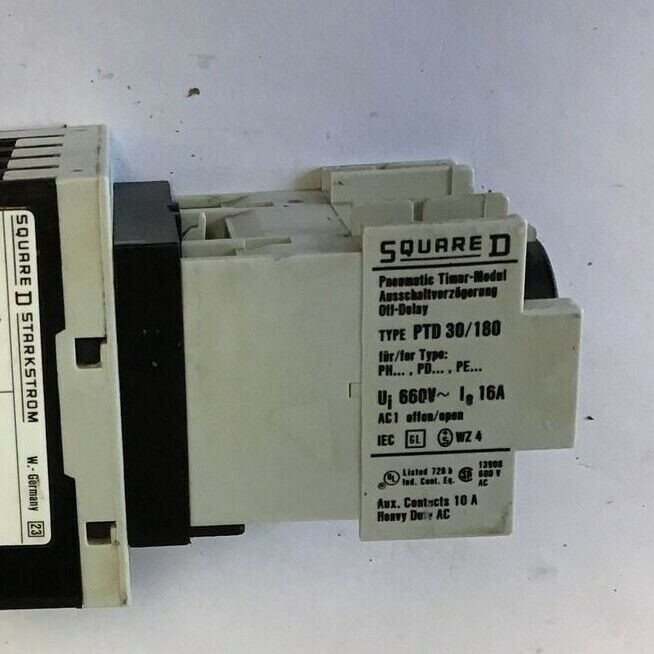 SQUARE D CLASS 9999 TYPE PTD30 PNUEMATIC TIMER MODULE W PH40E CONTACTOR