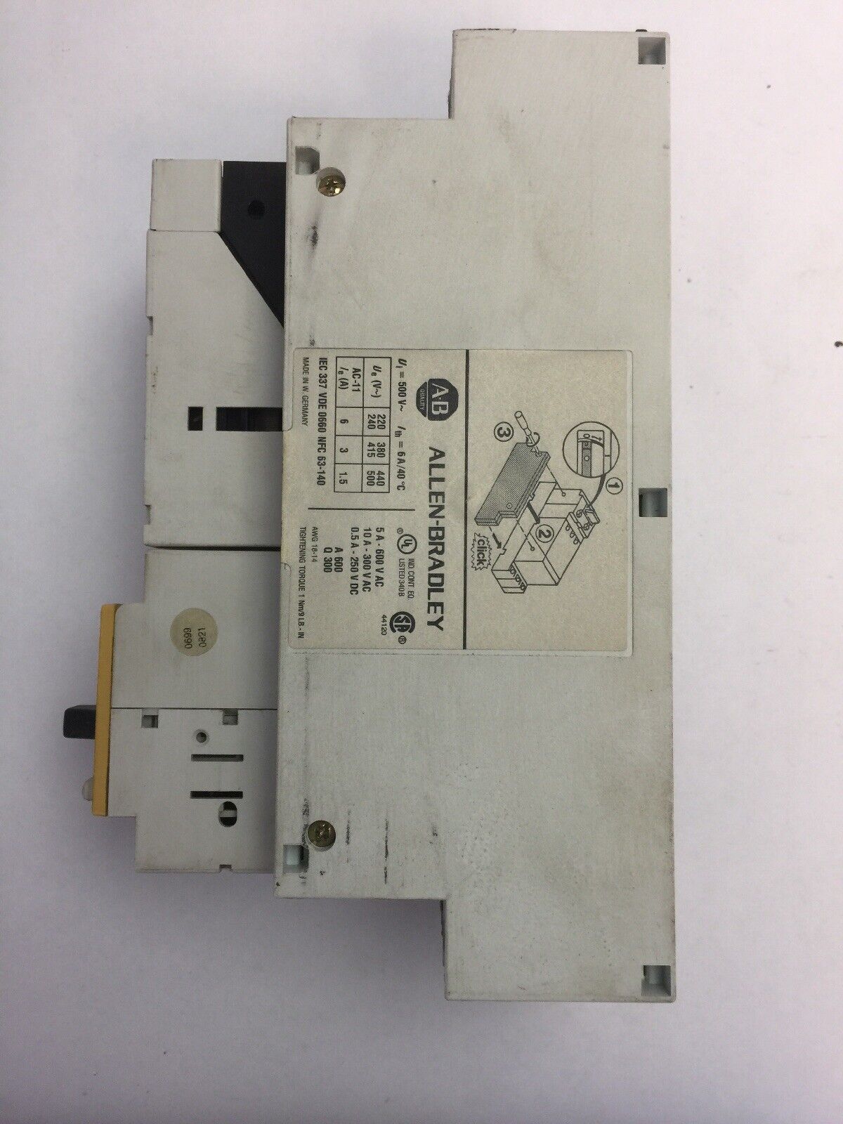 ALLEN BRADLEY MOTOR STARTER 190-P024 SER A 190-MN SER A 190-A40 SER B COIL 120V