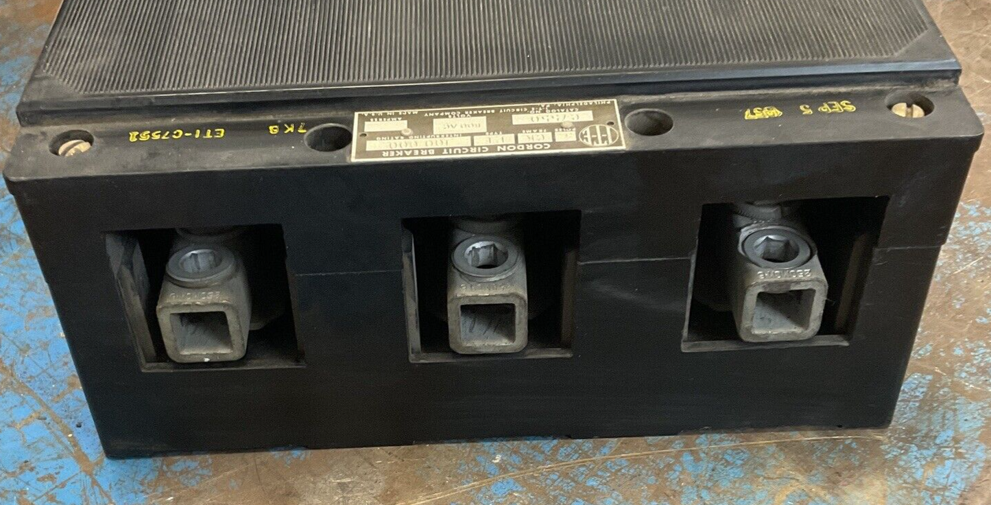 ITE C7550 CIRCUIT BREAKER 3POLE FRAME CK TYPE ET 600VAC W/ ATI-CJ12 FUSES