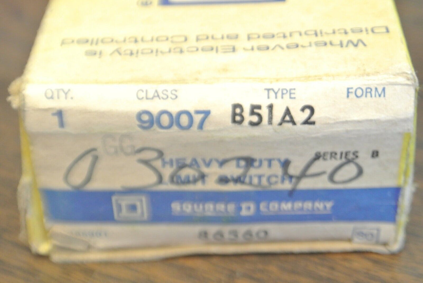 SQUARE D 9007 B51A2, Ser. B HEAVY DUTY LIMIT SWITCH / NEW SURPLUS