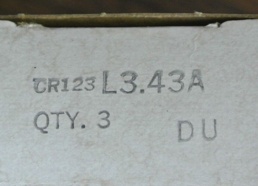 GE L343A / CR123L3.43A THERMAL OVERLOAD HEATER 2.7-2.9A - NEW SURPLUS - BOX of 3