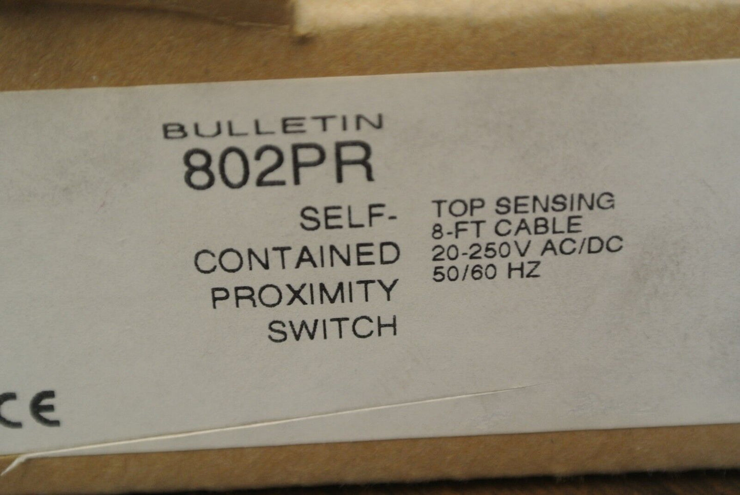 ALLEN-BRADLEY 802PR-LBAR1-08 SER.C PROXIMITY SWITCH 20-250VAC/DC / 8ft