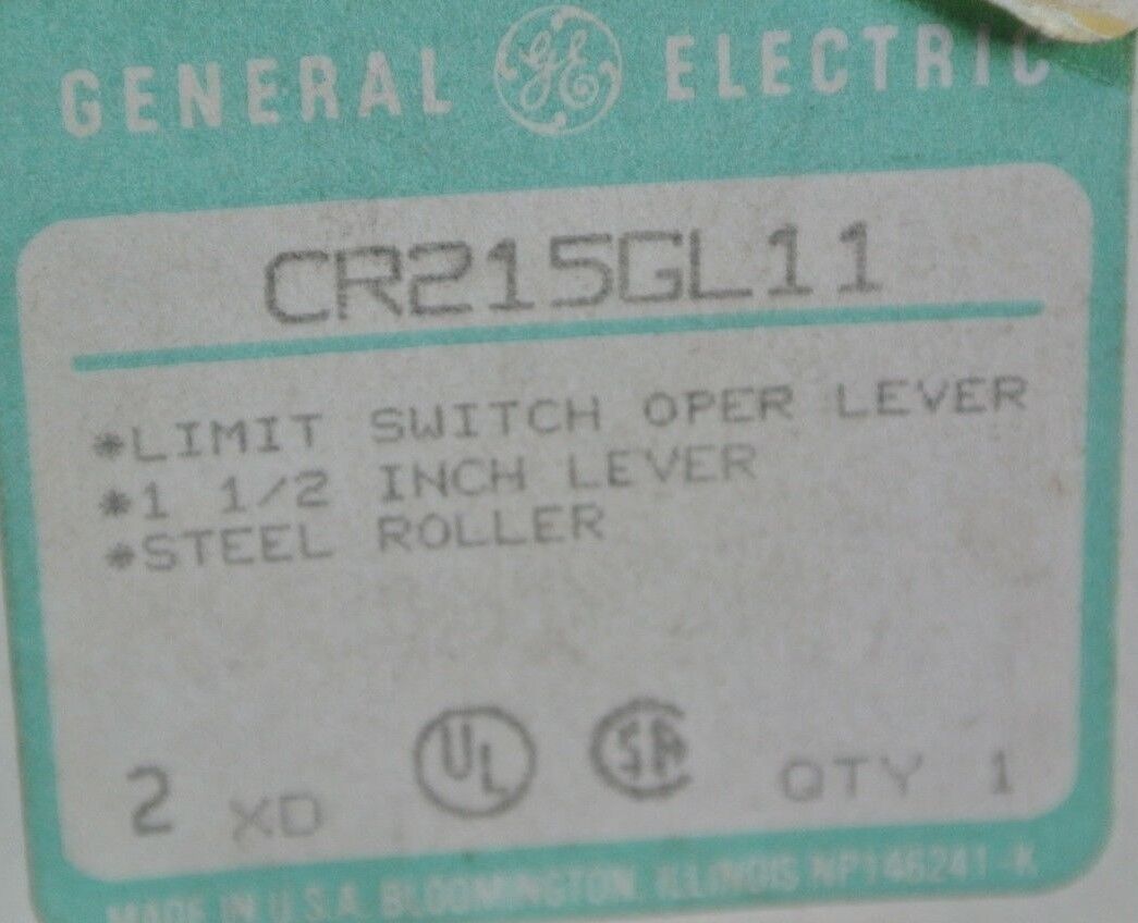 GE CR215GL11 - LIMIT SWITCH ROLLER LEVER 1.5" RADIUS - STEEL ROLLER NEW SURPLUS