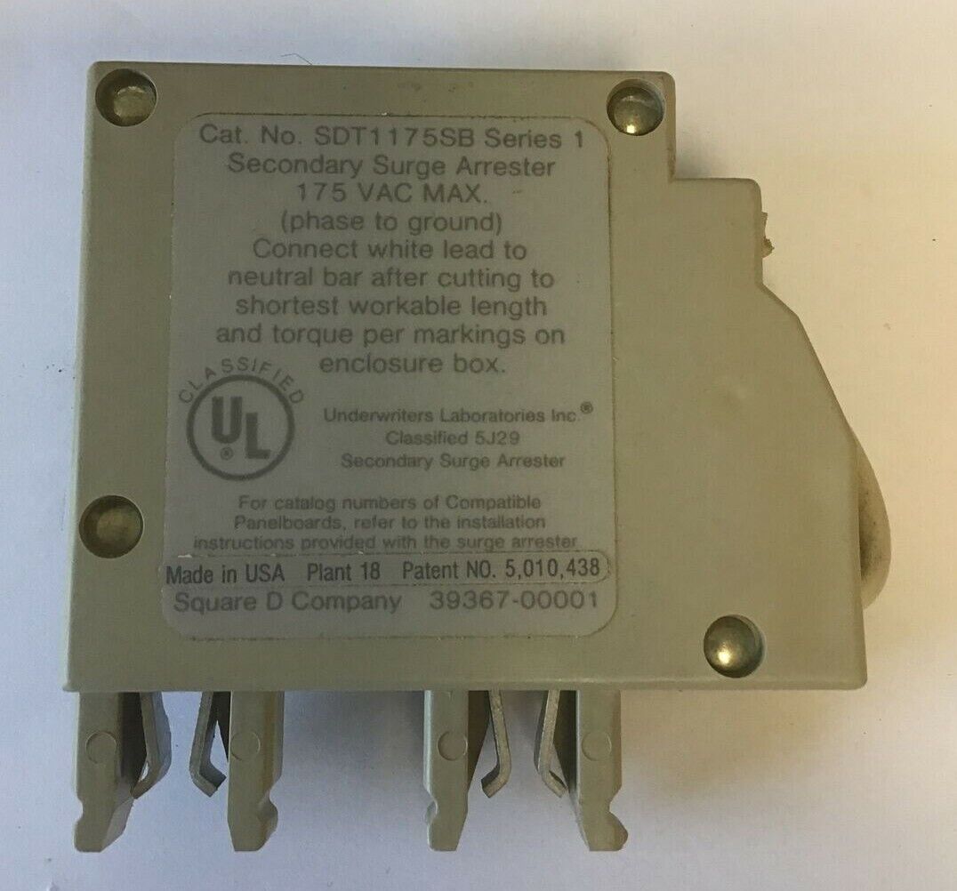 SQUARE D SDT1175SB SURGEBREAKER 175VAC 2POLE SER.1