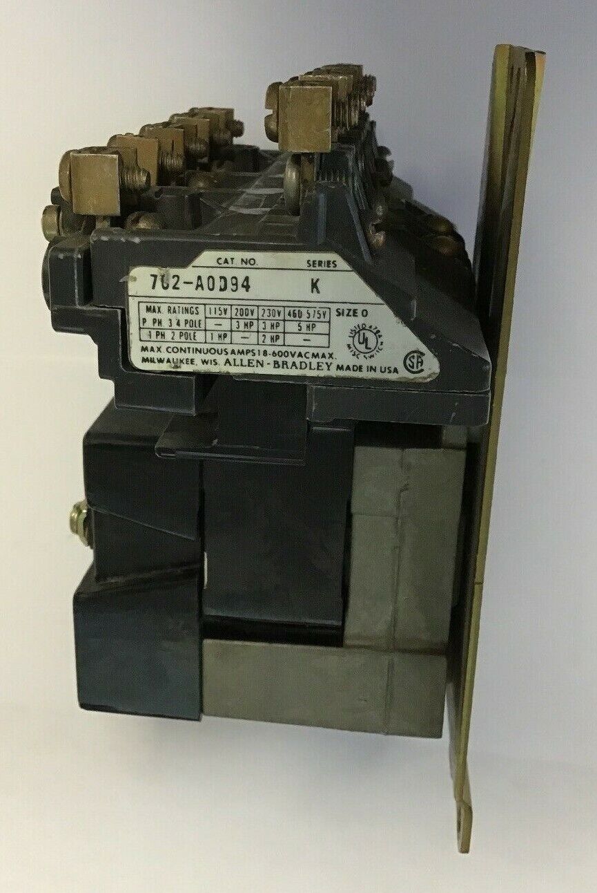 ALLEN BRADLEY 702-A0D94 OVERLOAD RELAY SER.K575V 5HP W/70A86 110V.60HZ COIL