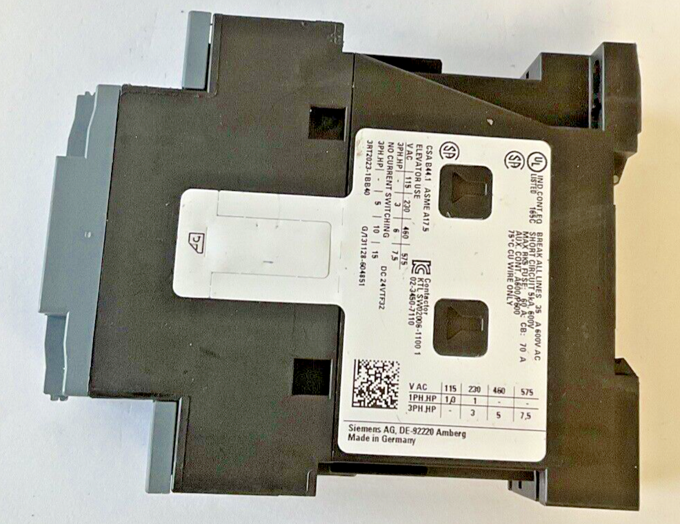 SIEMENS 3RT2023-1BB40 CONTACTOR 24VDC