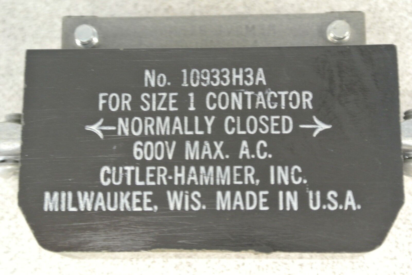 LOT of 3 CUTLER-HAMMER 10933H3 AUXILIARY CONTACT KIT / SIZE 1 / N.C. NEW SURPLUS