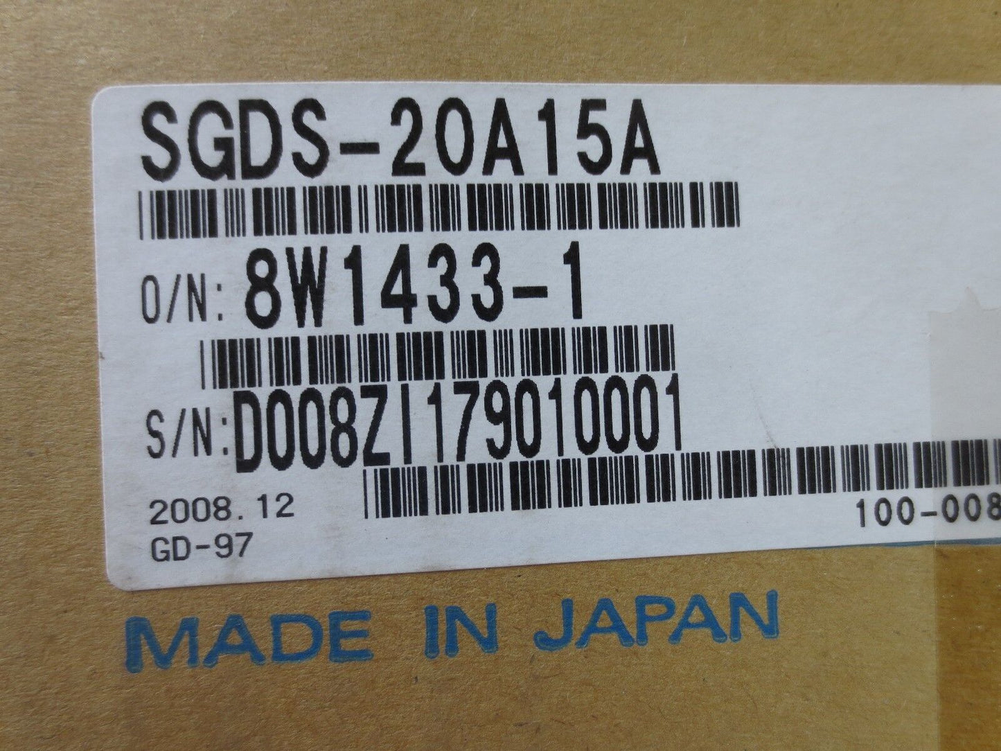 YASKAWA SGDS-20A15A AC SERVOPACK OUTPUT: 230VAC, 0-300Hz 18.5A NEW SURPLUS in US