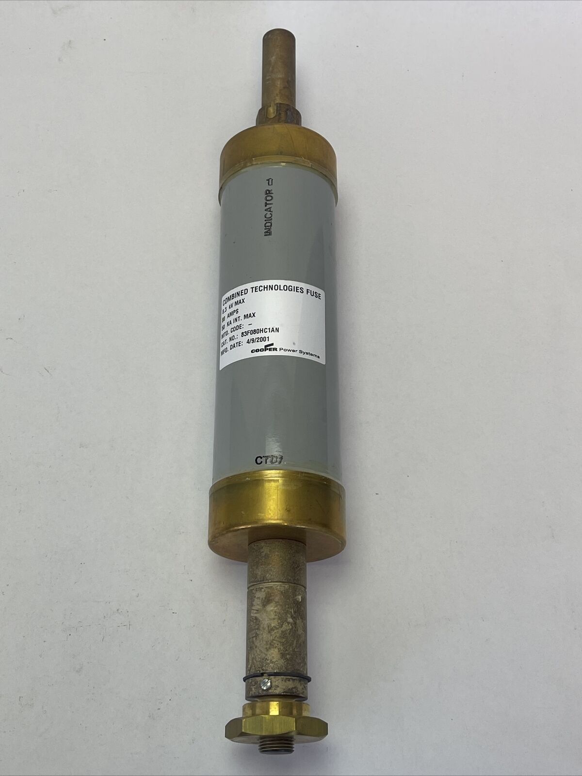 COOPER 83F080HC1AN COMBINED TECHNOLOGIES FUSE 8.3kV MAX 80AMP 50KA INT MAX
