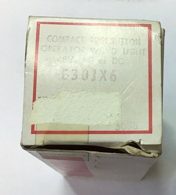 CUTLER-HAMMER E30JX6 PUSHBUTTON OPERATOR W/INDICATING LIGHT 48VAC/DC