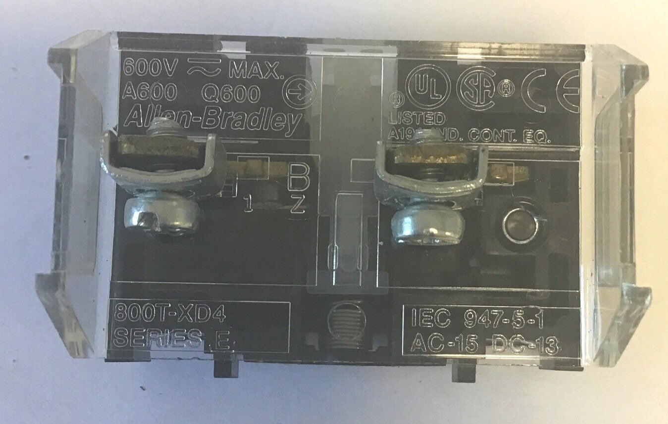 ALLEN BRADLEY 800T-XD4 CONTACT BLOCK SER.E 500VAC ***LOTOF10***