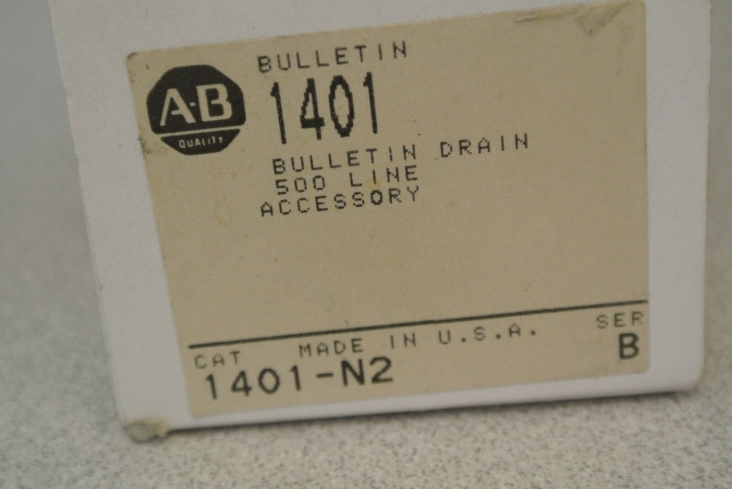 ALLEN-BRADLEY 1401-N2 / BULLETIN 500-LINE DRAIN / NEW SURPLUS