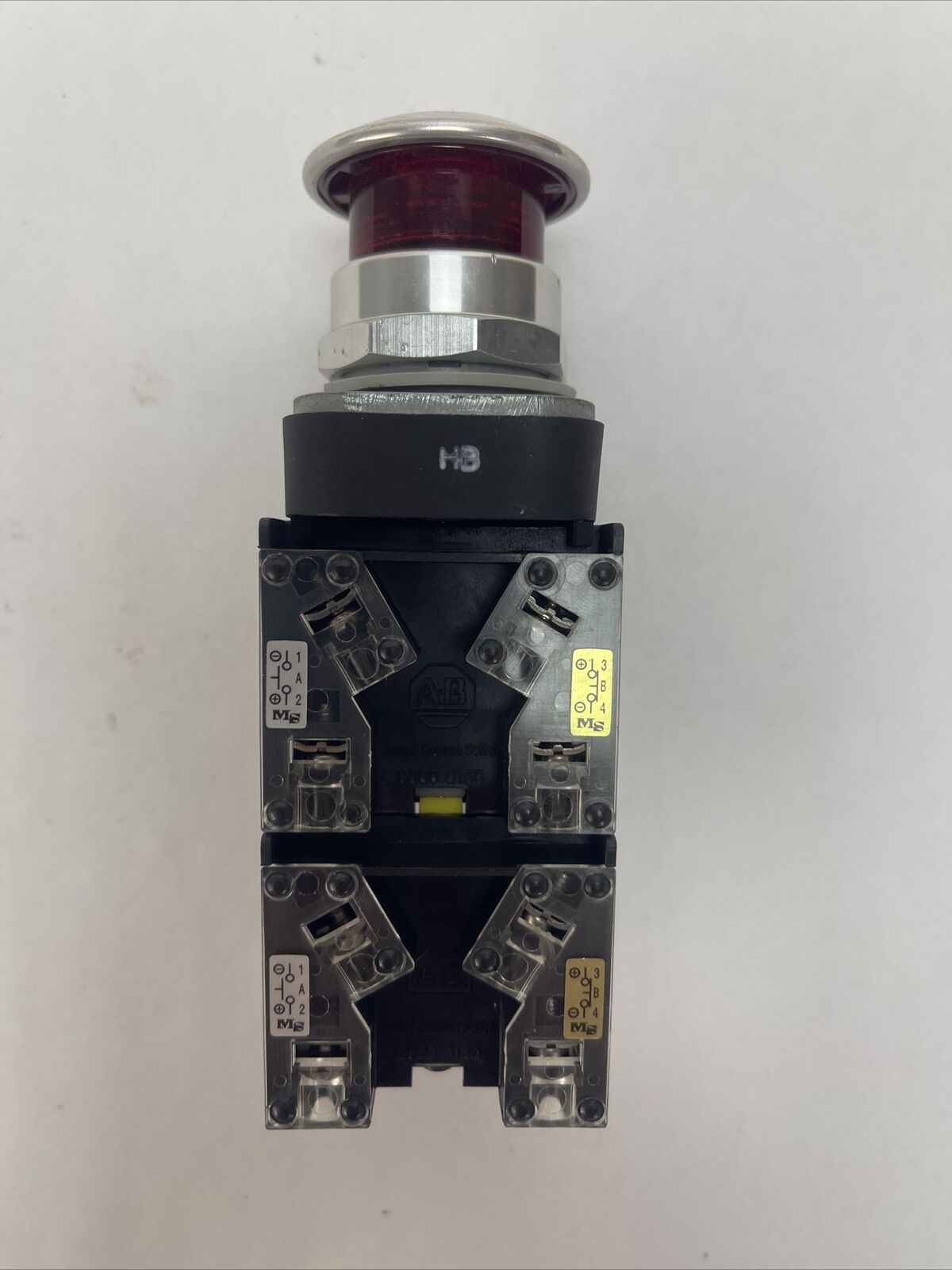 ALLEN BRADLEY 800T-FXQH2RG1Y PUSH PULL MUSHROOM BUTTON SER U INPUT 12...130V