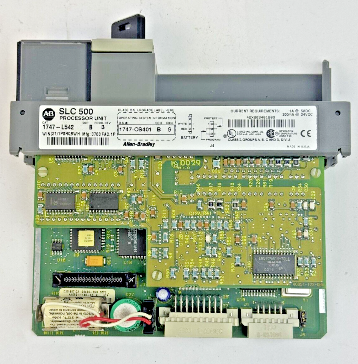 ALLEN-BRADLEY - 1747-L542 SER. C REV. 3 FRN: 9 - SLC 500 CPU PROCESSOR *NO DOOR*