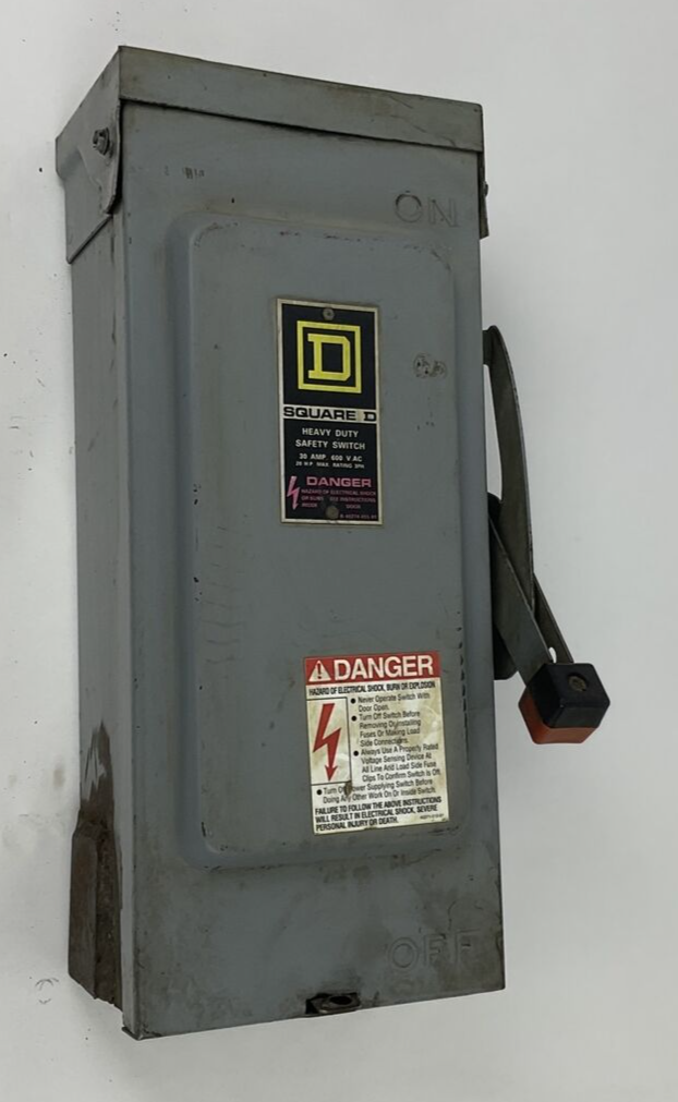 SQUARE D H361RB SAFETY SWITCH 30A 600VAC 2HP 3PH FUSIBLE SER.E1