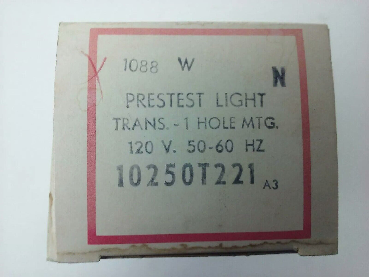 CUTLER HAMMER, 10250T221 PRETEST LIGHT, 120V, 50/60HZ,TRANS.-1 HOLE MTG