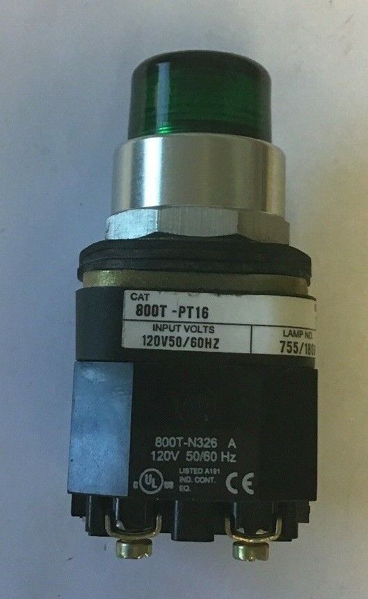 ALLEN BRADLEY 800T-PT16 120V SER. T 50/60HZ PUSH BUTTON GREEN