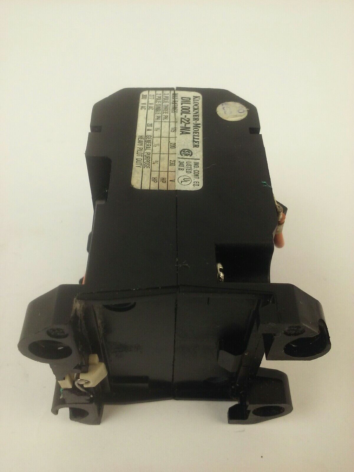 KLOCKNER MOELLER DIL00L-22-NA CONTACTOR RELAY 240V COIL, 3PH, 300V, 20A, 3/4HP