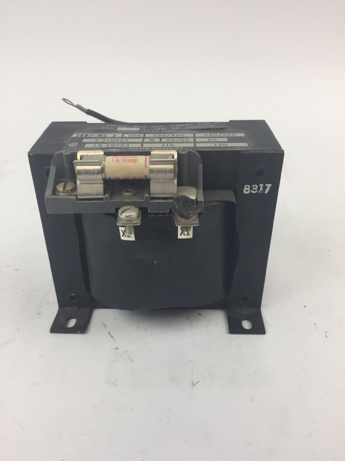 ALLEN BRADLEY 1497-N5 CONTROL CIRCUIT TRANSFORMER .200 KVA 240/480V 60HZ SER A