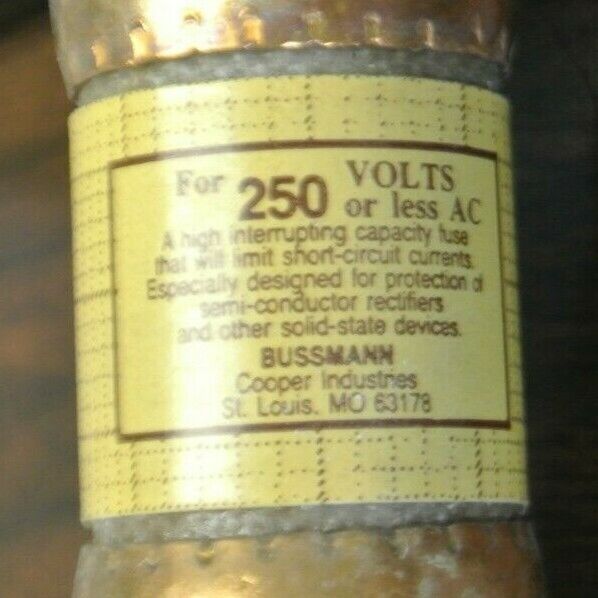 LOT of 6 / BUSSMANN / TRON KAB60 RECTIFIER FUSE / 250V / 60A / NEW SURPLUS
