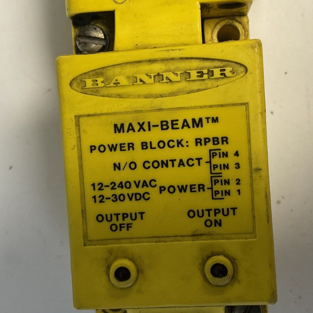 BANNER 9945A PHOTOELECTRIC SENSOR W/RSBLV MAXI-BEAM 240VAC 30VDC