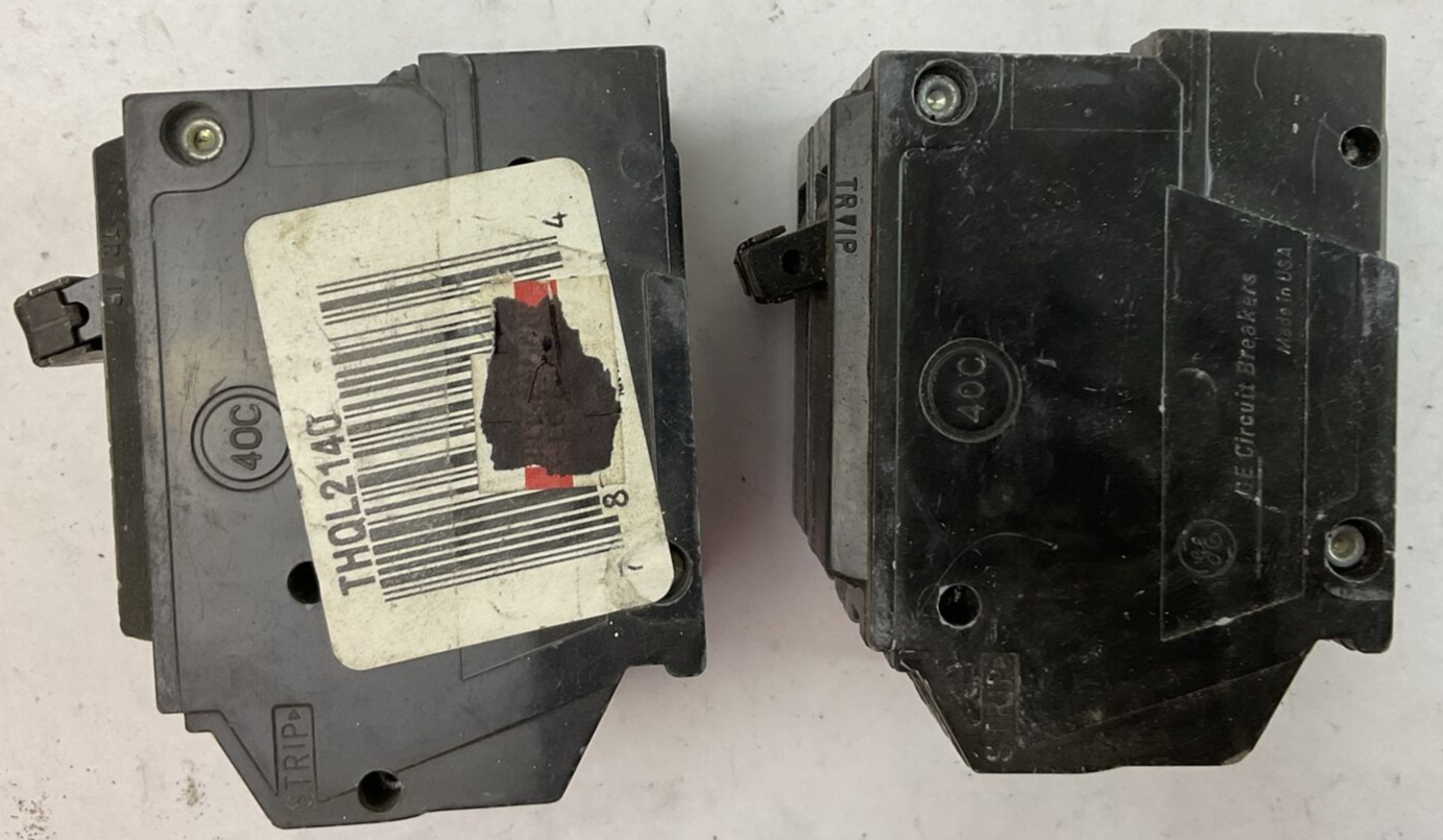 GE THQL2140 CIRCUIT BREAKER 2POLE 40AMP 120/240VAC (LOT OF 2)
