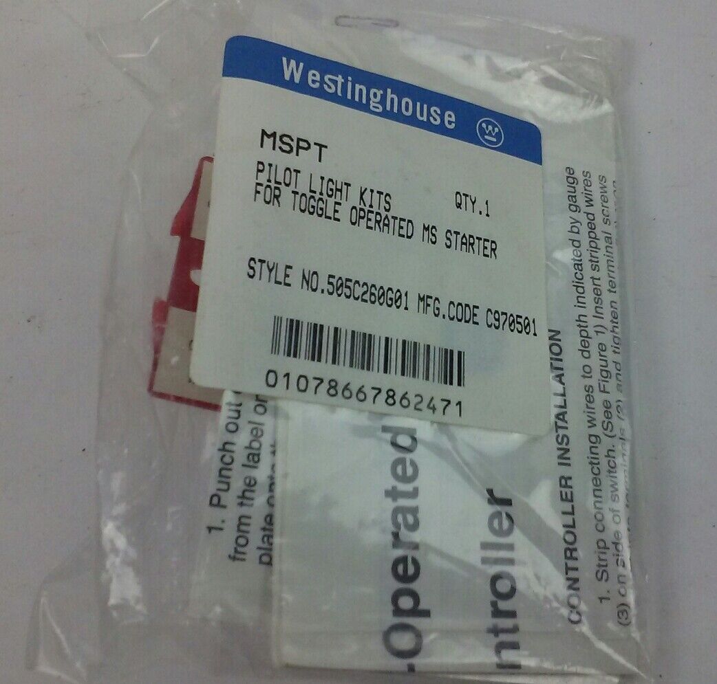 Eaton Cutler Hammer MST01SN1P - 1 Pole MS Starter w/ Pilot Light
