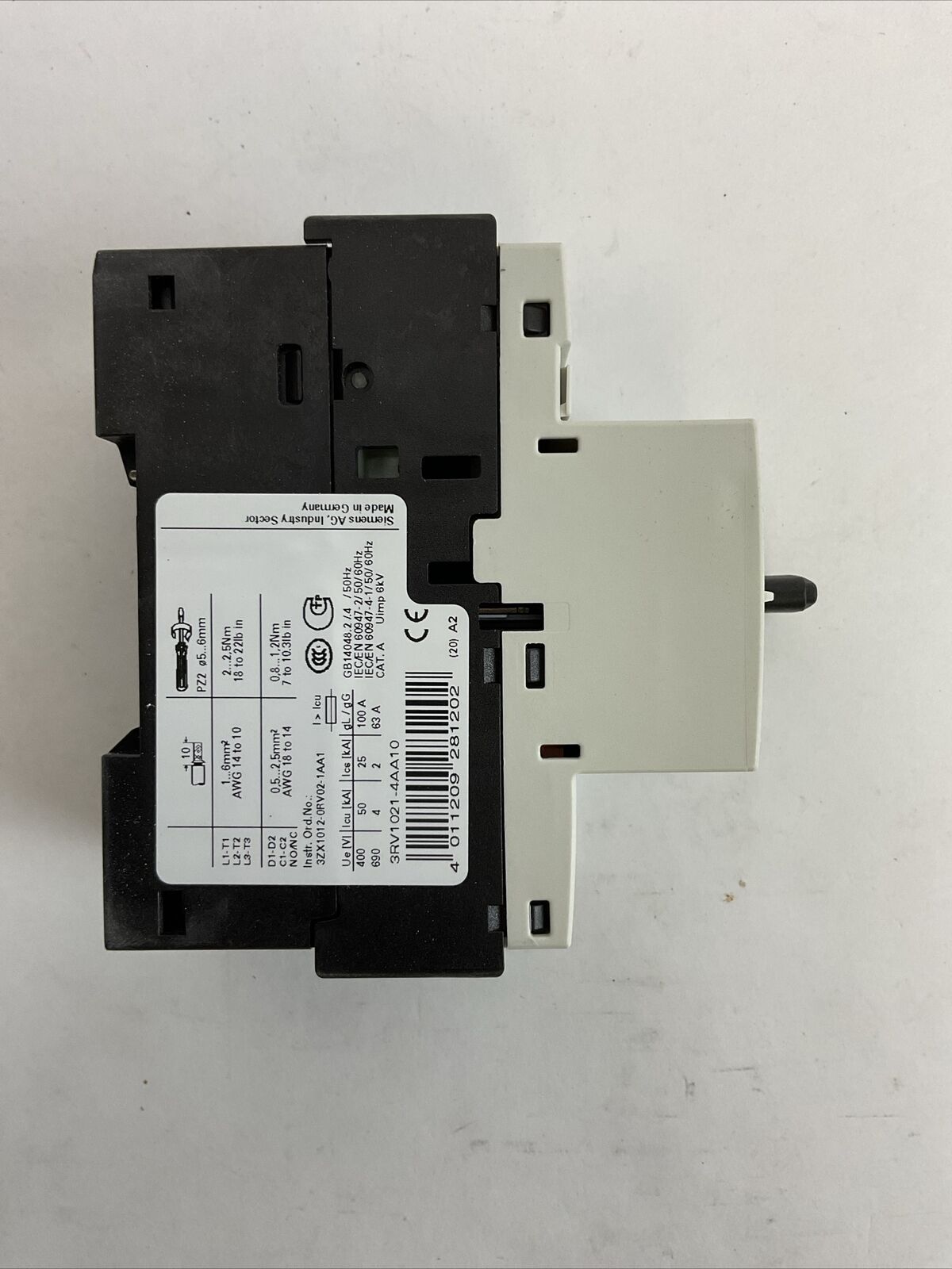SIEMENS 3RV2021-4AA10 CIRCUIT BREAKER 11-16A