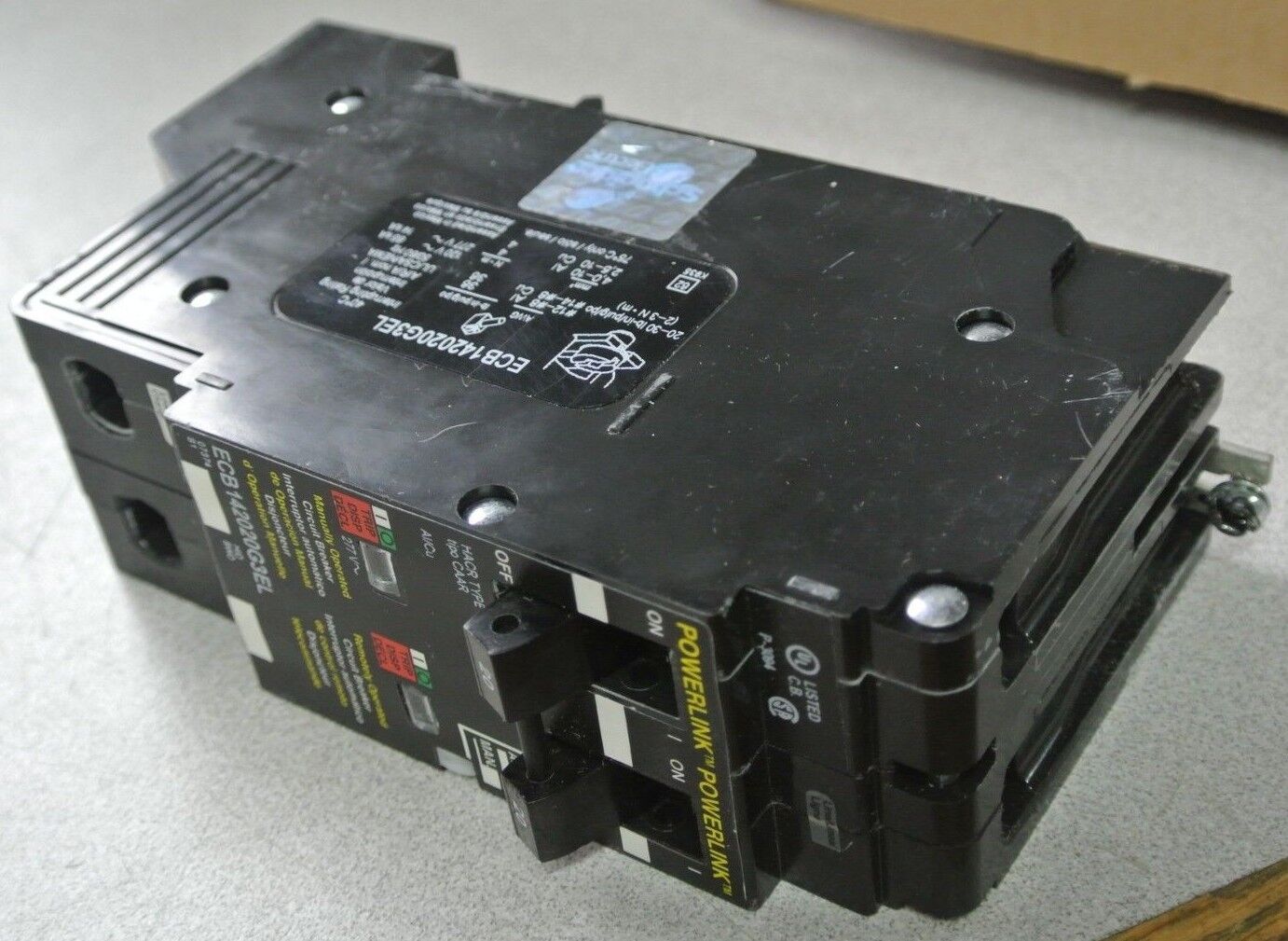 SQUARE D ECB142020G3EL POWERLINK CIRCUIT BREAKER 20A - 120V ~ 65kA, 277V ~ 14kA
