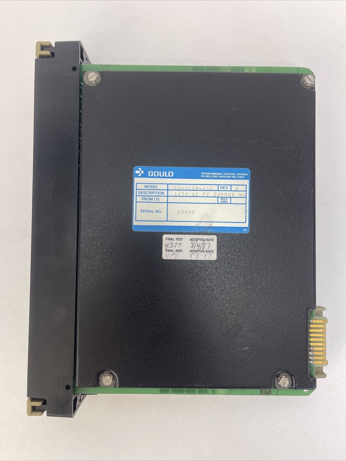 GOULD AS-B804-016 OUTPUT MODULE REV M 115VAC 16PT