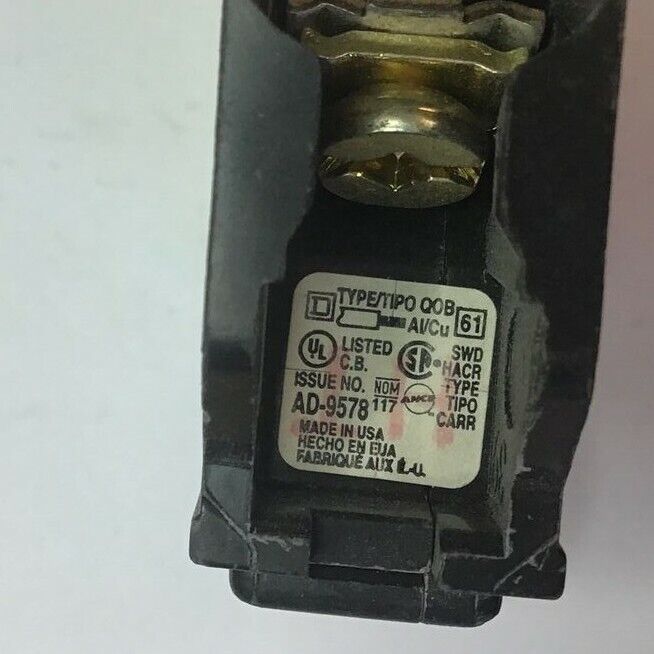 SQUARE D QOB115 CIRCUIT BREAKER 15A 120/240VAC 1POLE ****LOTOF5****