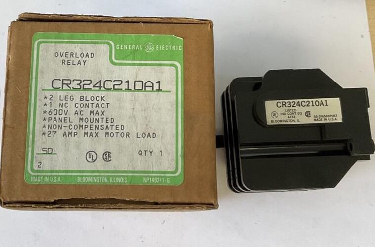 GENERAL ELECTRIC CR324C210A1 600VAC 2 LEG BLOCK OVERLOAD RELAY 27A