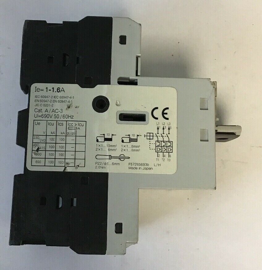 GE GPS1BHAF OVERLOAD STARTER 1-1.6A 690V 50/60HZ 3PH 3/4HP