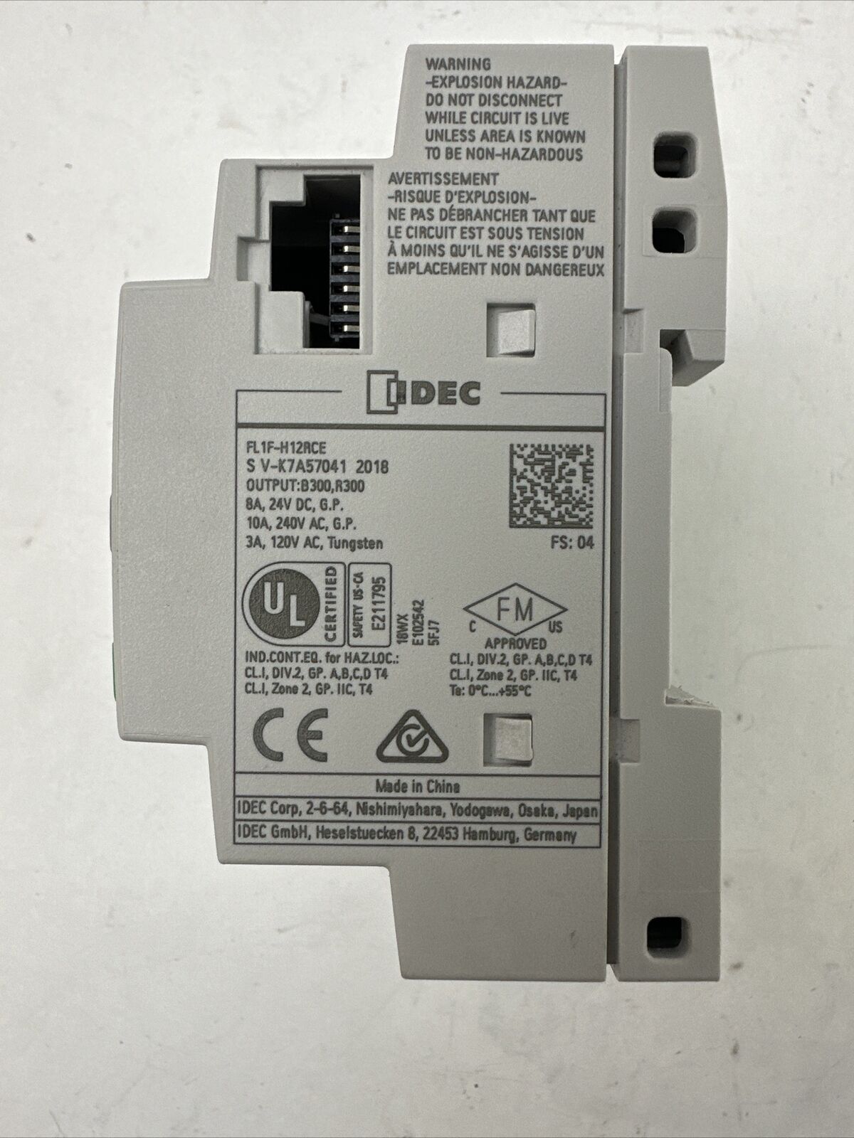 IDEC FL1F-H12RCE SMART RELAY 12/24VDC INPUT