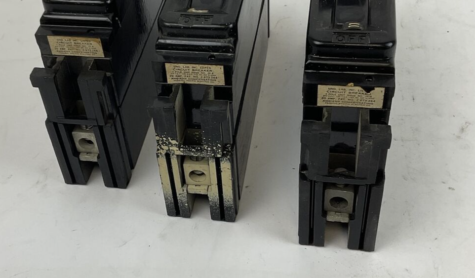 FEDERAL PACIFIC ELECTRIC NEF213020 CIRCUIT BREAKER 1POLE 277VAC 20A***LOTOF3***