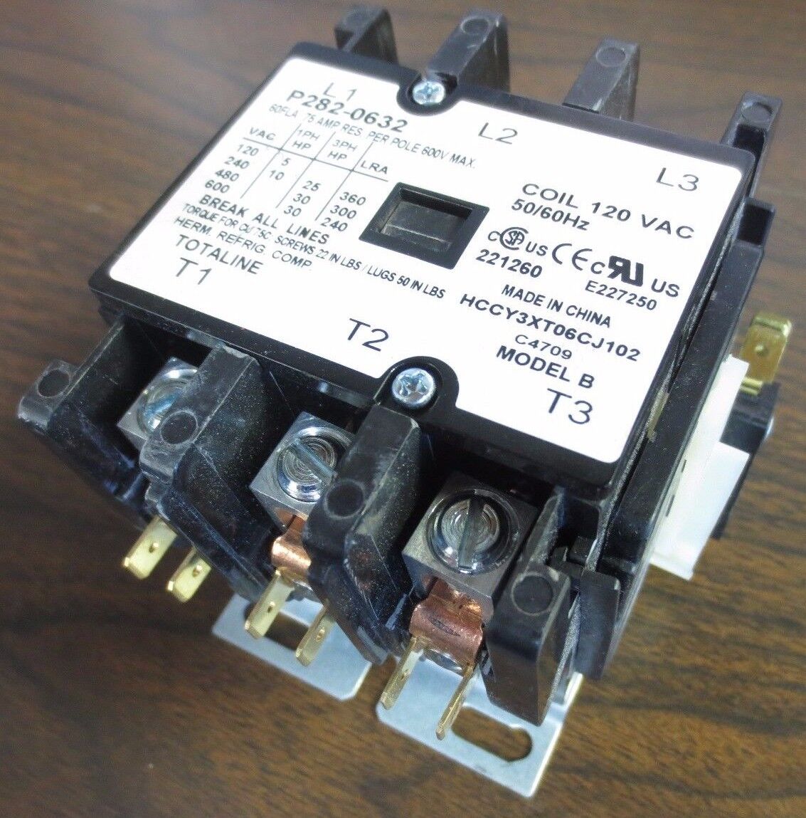 TOTALINE P282-0632 CONTACTOR 120V COIL 75A 600V w/ V7-2B17E9 SWITCH (2)