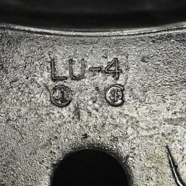 ILSCO LU-4 / I/O 350MCM TWIN COPPER LUG / PLATED / w/ STEEL PLATE / NEW SURPLUS