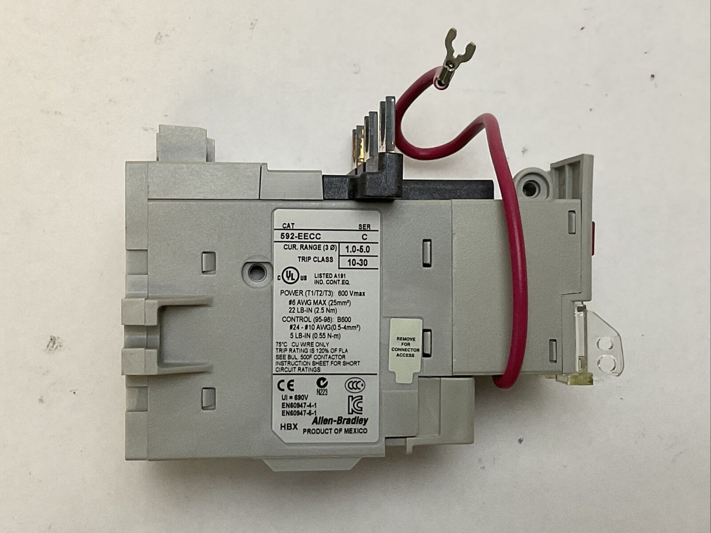 ALLEN BRADLEY 592-EECC SER C MANUAL/AUTO MANUAL RESET 3PH OVERLOAD RELAY