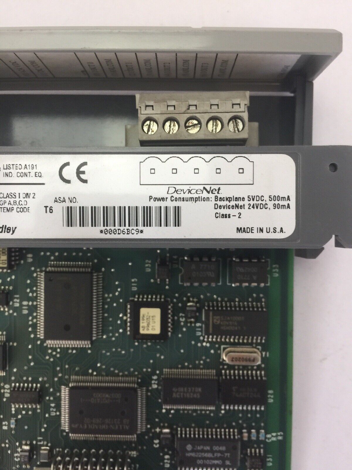 ALLEN BRADLEY 1747-SDN DEVICENET SCANNER MODULE SER B FRN 4.026 SLC 500