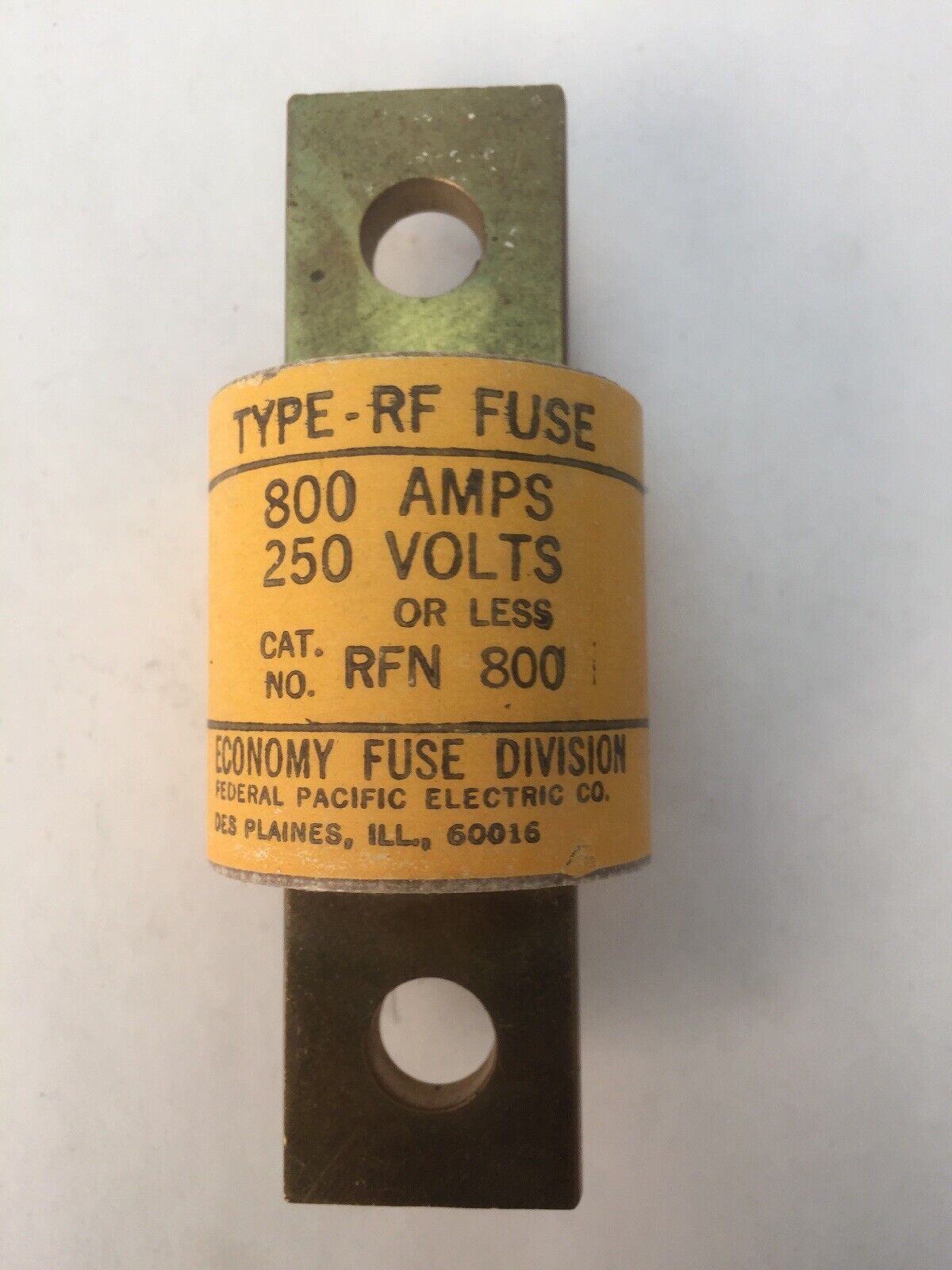 ECONOMY FUSE DIVISION RFN 800 TYPE RF FUSE 800 AMPS 250 VOLTS