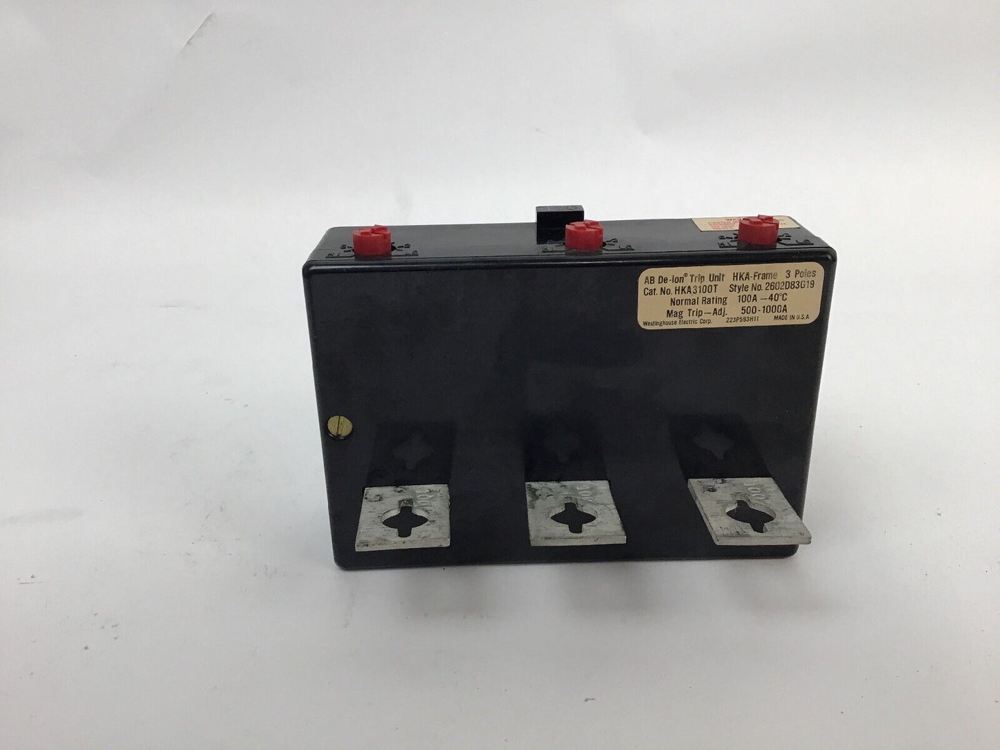 WESTINGHOUSE HKA3100T TRIP UNIT ONLY 3POLE 100 AMP
