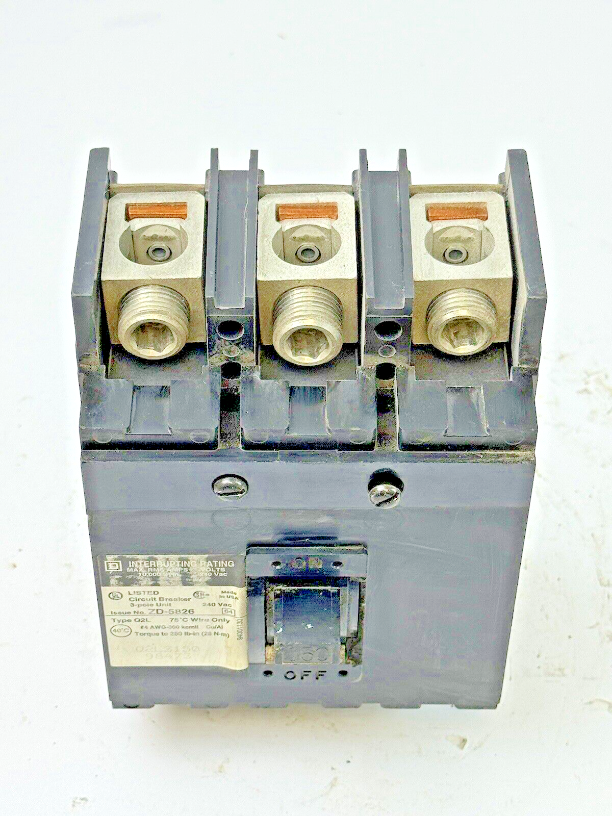 SQUARE D - Q2L3150 - CIRCUIT BREAKER - 150 AMP, 3 POLE, 240 VAC