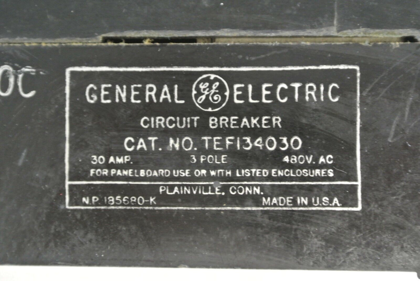 GE TEF134030 CIRCUIT BREAKER - 480VAC, 30A, 3-POLE