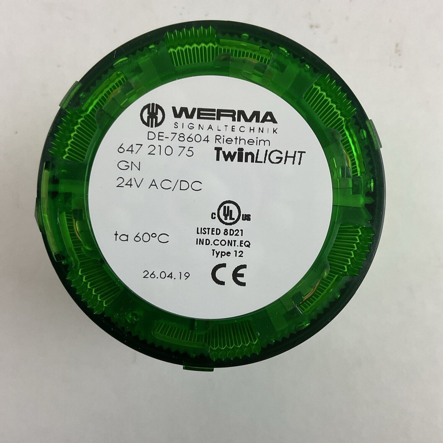 WERMA 647 210 75 TWIN LIGHT GREEN 24V