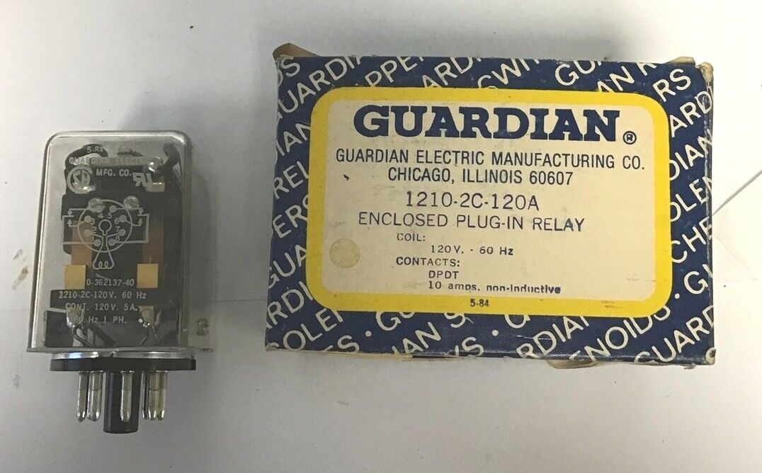 GUARDIAN 1210-2C-120A RELAY A410-362137-40 5A 120V 60HZ 1PH ****LOTOF3****