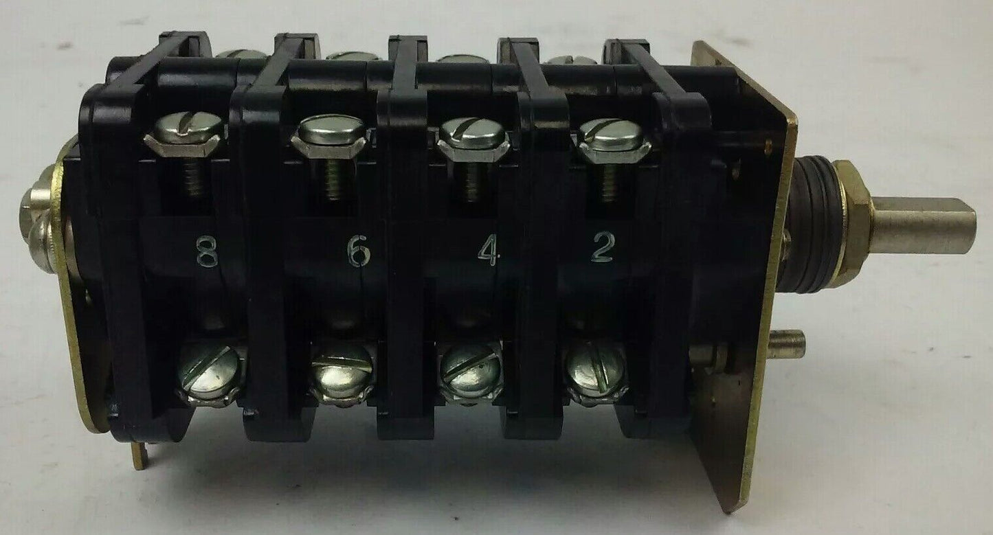 ALLEN BRADLEY J682862/7 ROTARY PILOT SWITCH, SIZE 10, 25A, 4 POSITION, 8 CIRCUIT